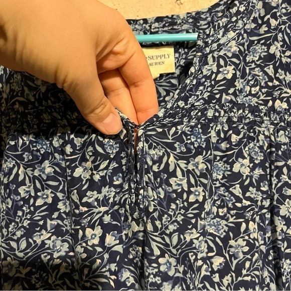 RALPH LAUREN DENIM AND SUPPLY SILK BLEND Floral Long Sleeve SHIRT TOP Size S - Picture 3 of 7